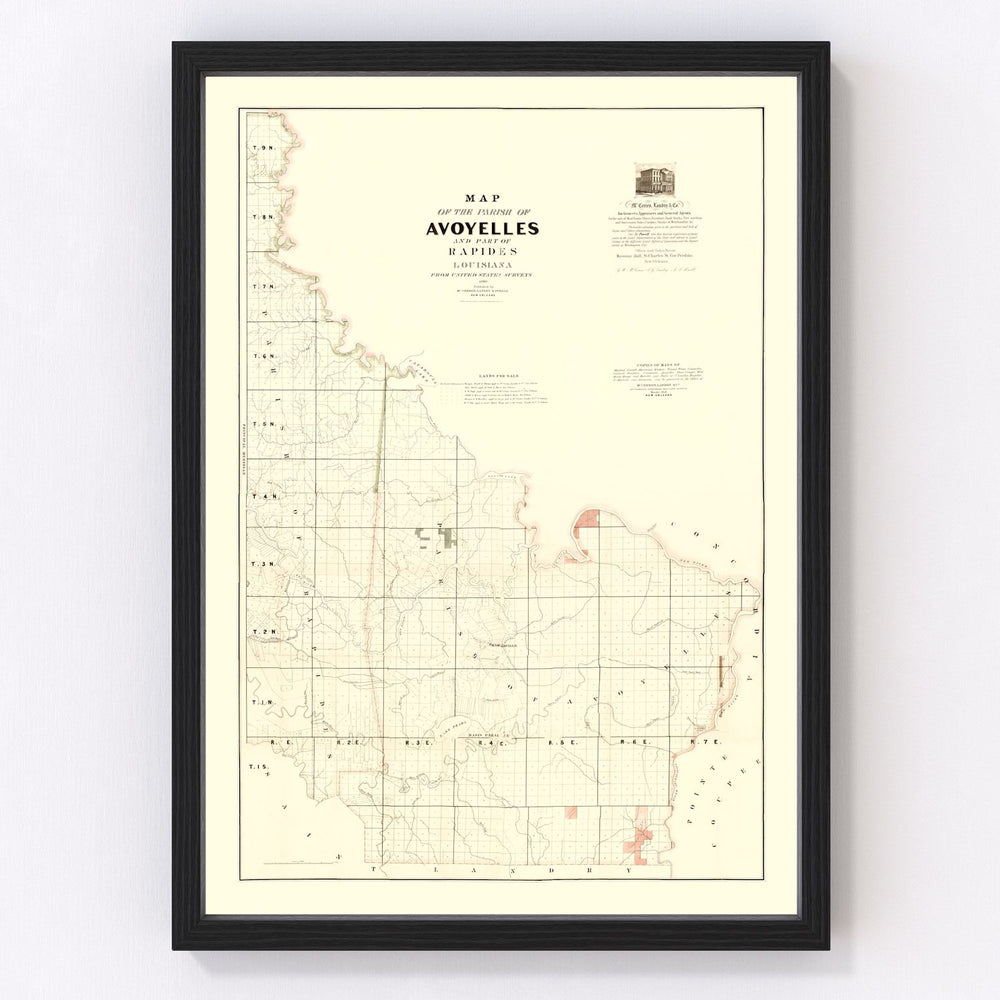 Avoyelles Parish Vintage Map 1860