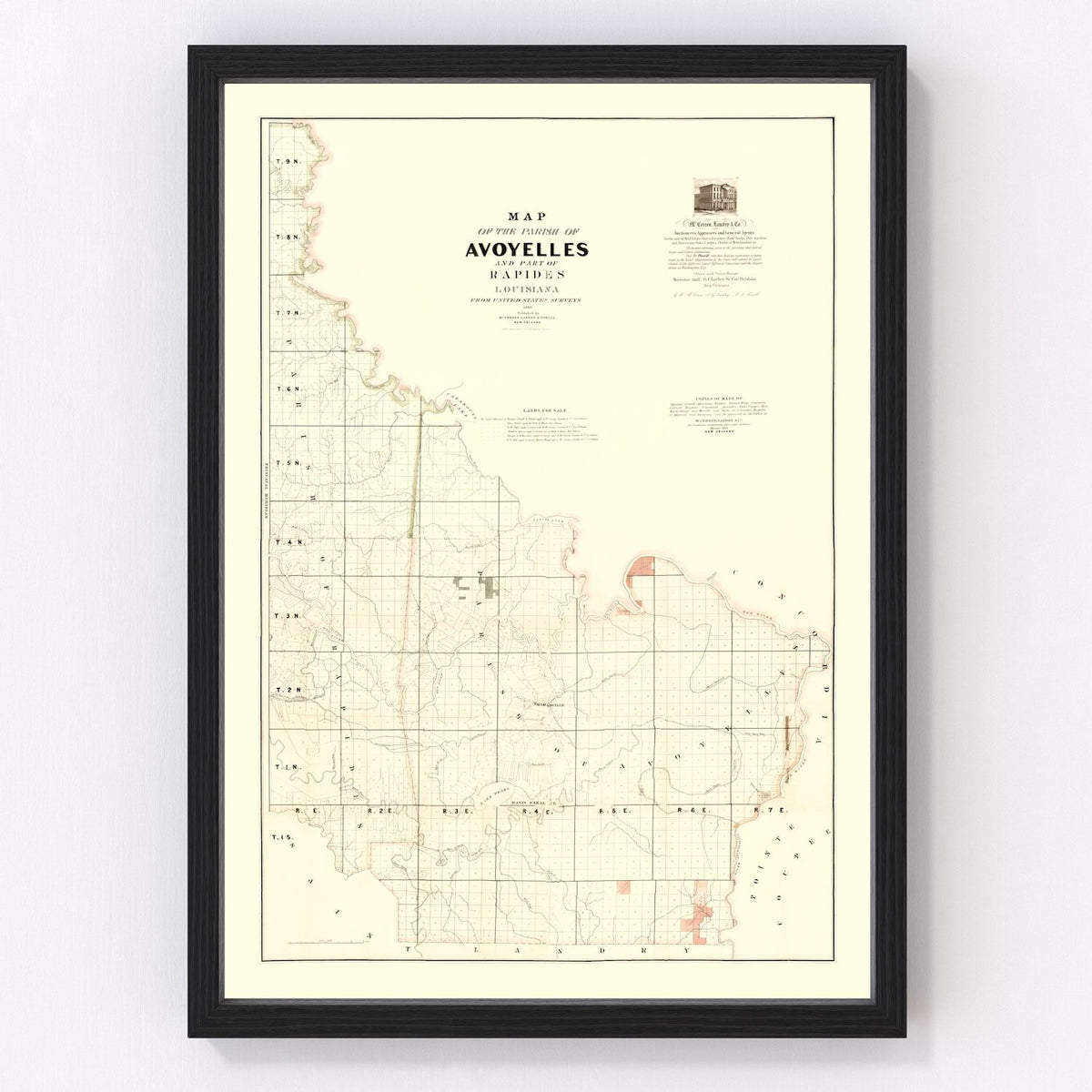 Avoyelles Parish Vintage Map 1860