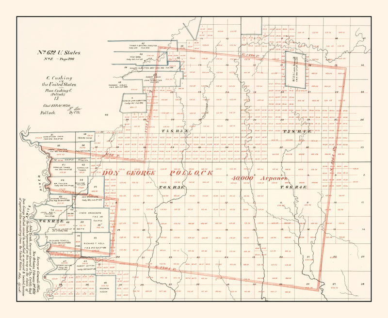 Size comparison using Vintage Map of Livingston Parish, Louisiana 1870