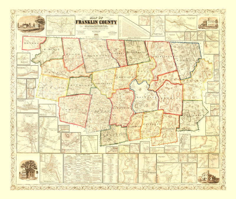 Size comparison using Vintage Map of Franklin County, Massachusetts 1858
