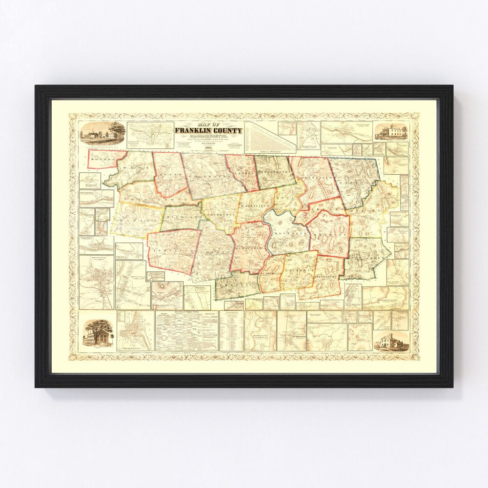 Franklin County Vintage Map 1858