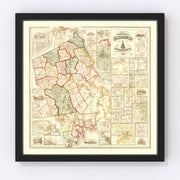 Plymouth County Vintage Map 1857