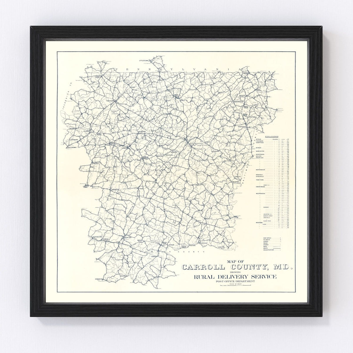 Carroll County Vintage Map 1911
