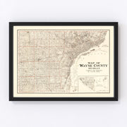 Wayne County Vintage Map 1915