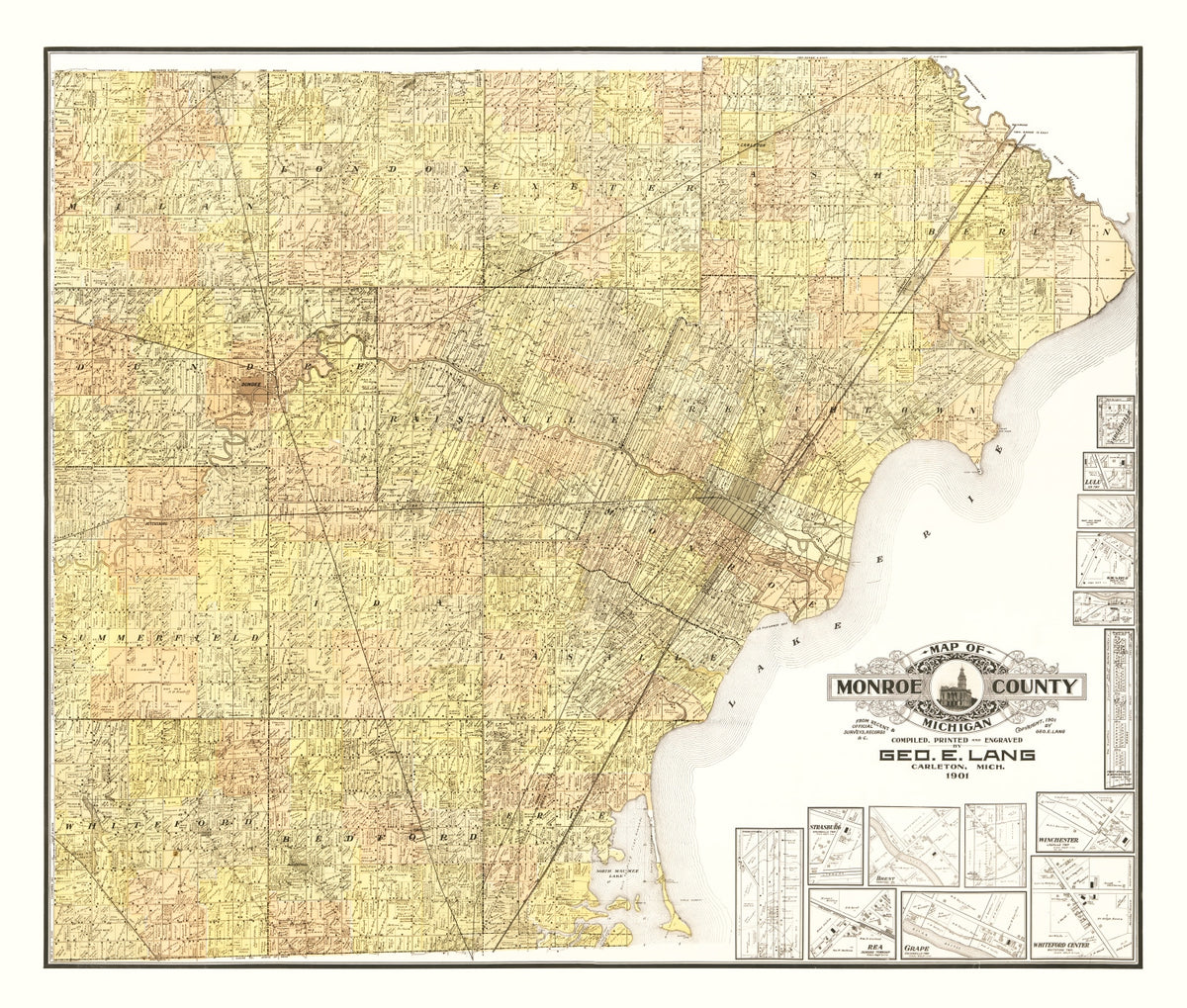 Preview of Vintage Map of Monroe County, Michigan 1901
