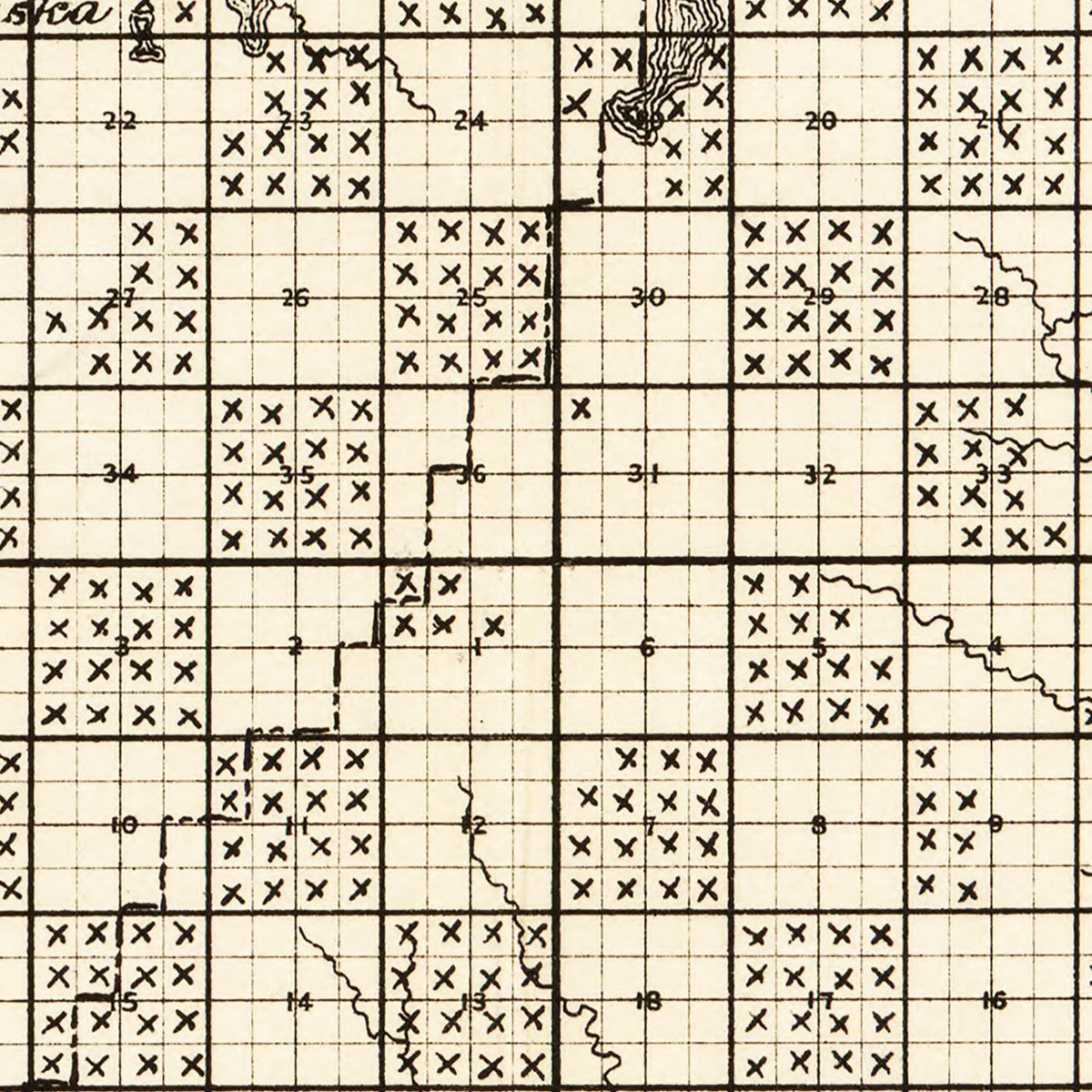 Restored historic details from the 1878 county map of Kalcaska County, Michigan