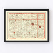 Washtenaw County Vintage Map 1896