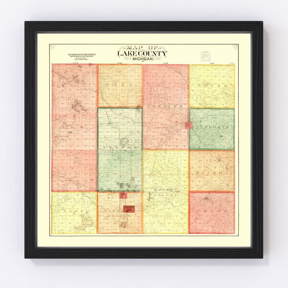 Lame County Vintage Map 1900