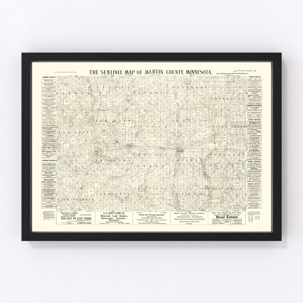 Martin County Vintage Map 1901