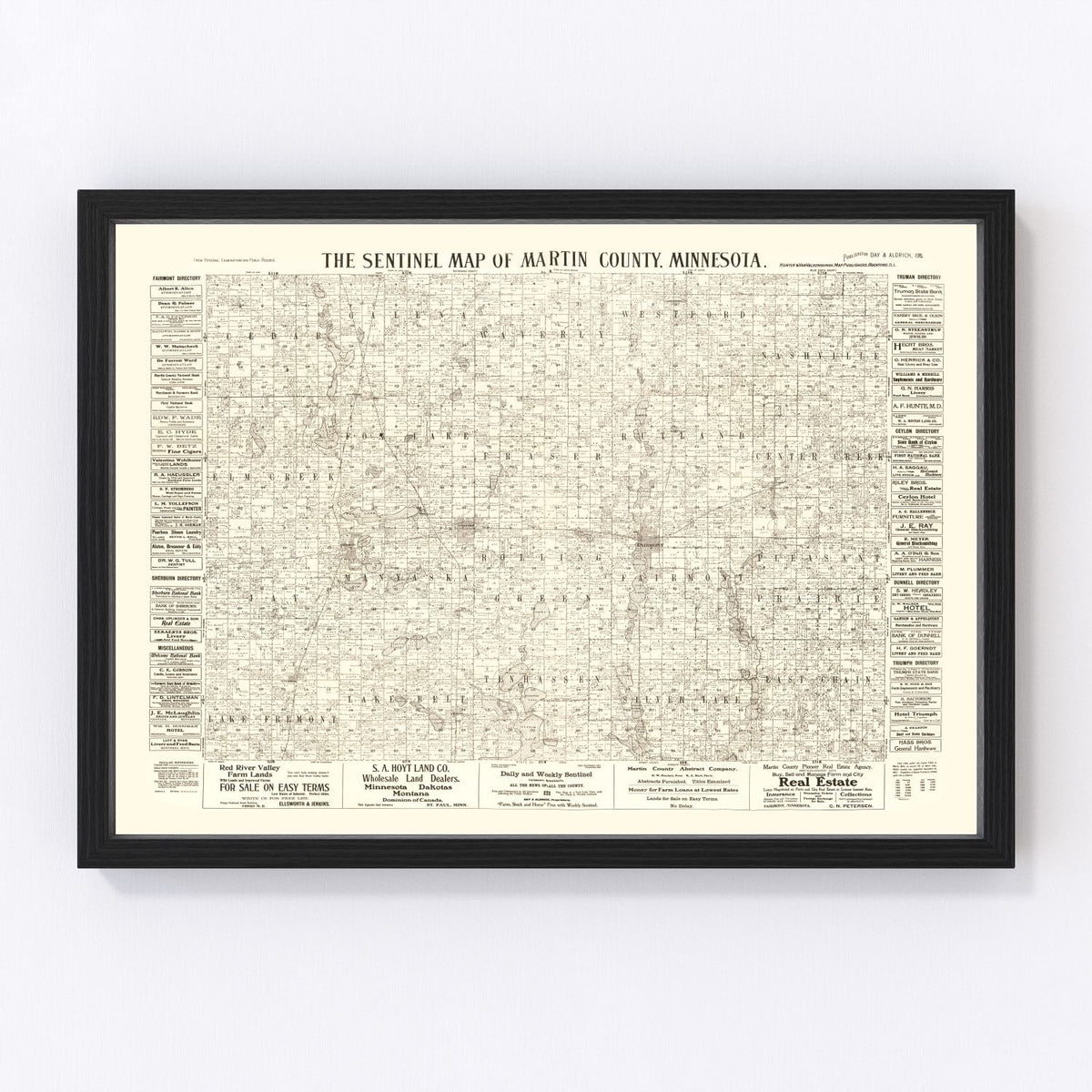 Martin County Vintage Map 1901