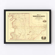 Washington County Vintage Map 1871