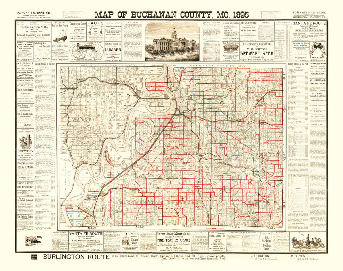 Preview of Vintage Map of Buchanan County, Missouri 1895