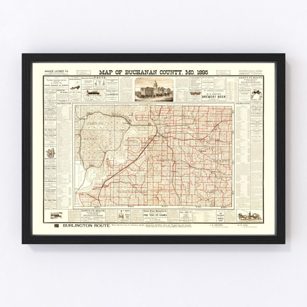 Buchanan County Vintage Map 1895