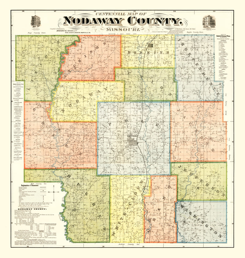 Size comparison using Vintage Map of Nodaway County, Missouri 1900