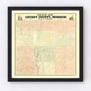 Gundy County Vintage Map 1890