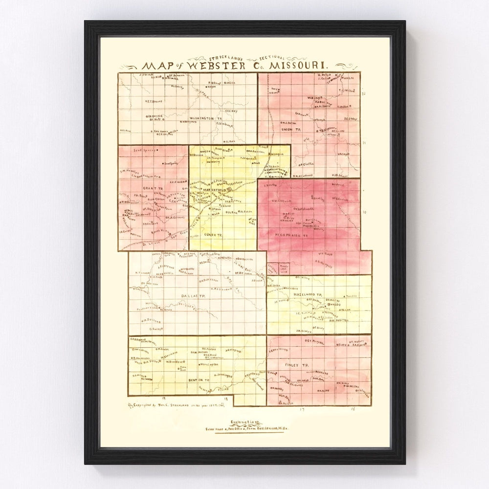 Webster County Vintage Map 1877