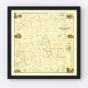 Cheshire County Vintage Map 1858