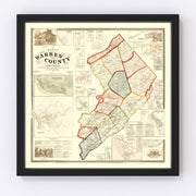 Warren County Vintage Map 1860
