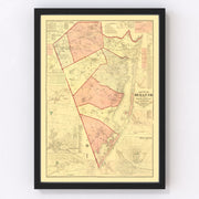 Ocean County Vintage Map 1872