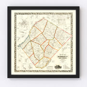 Sussex County Vintage Map 1860