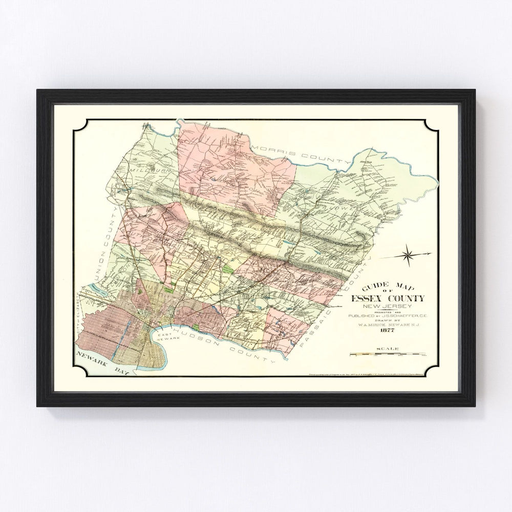 Essex County Vintage Map 1877
