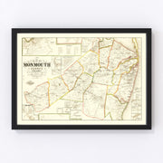 Monmouth County Vintage Map 1861