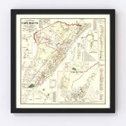 Cape May County Vintage Map 1872