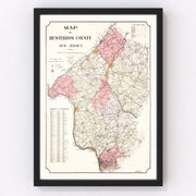 Hunterdon County Vintage Map 1902