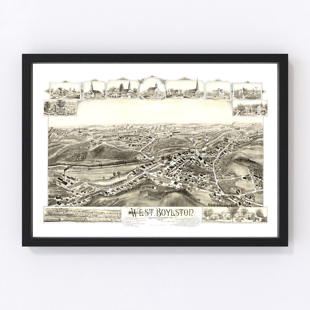 West Boylston Vintage Map 1891