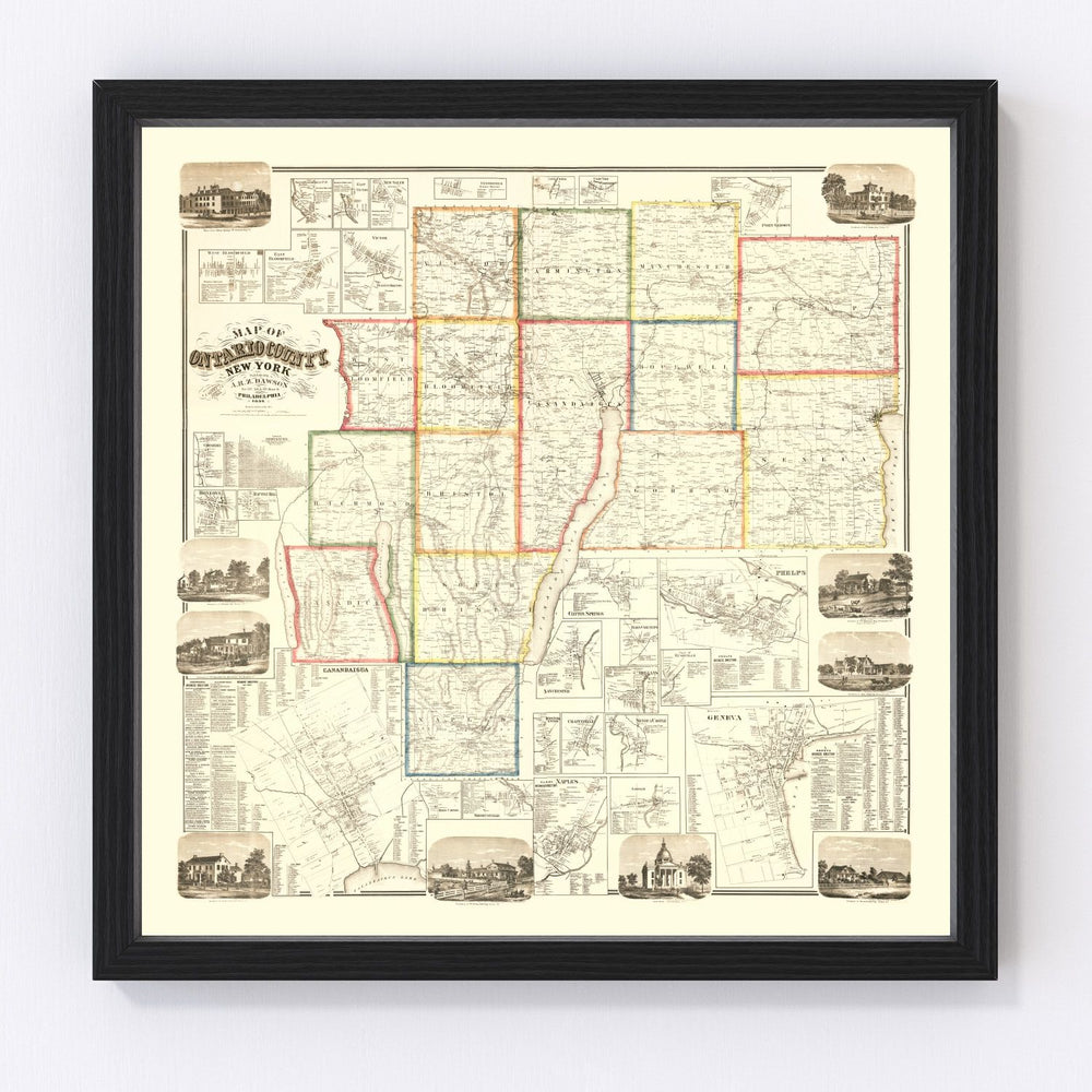 Ontario County Vintage Map 1859
