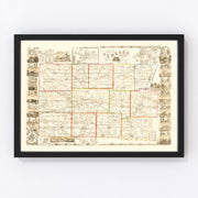 Genesee County Vintage Map 1854