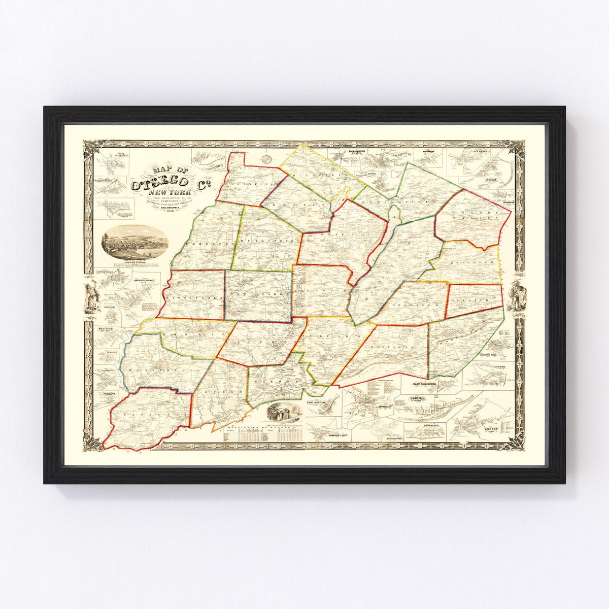 Otsego County Vintage Map 1856
