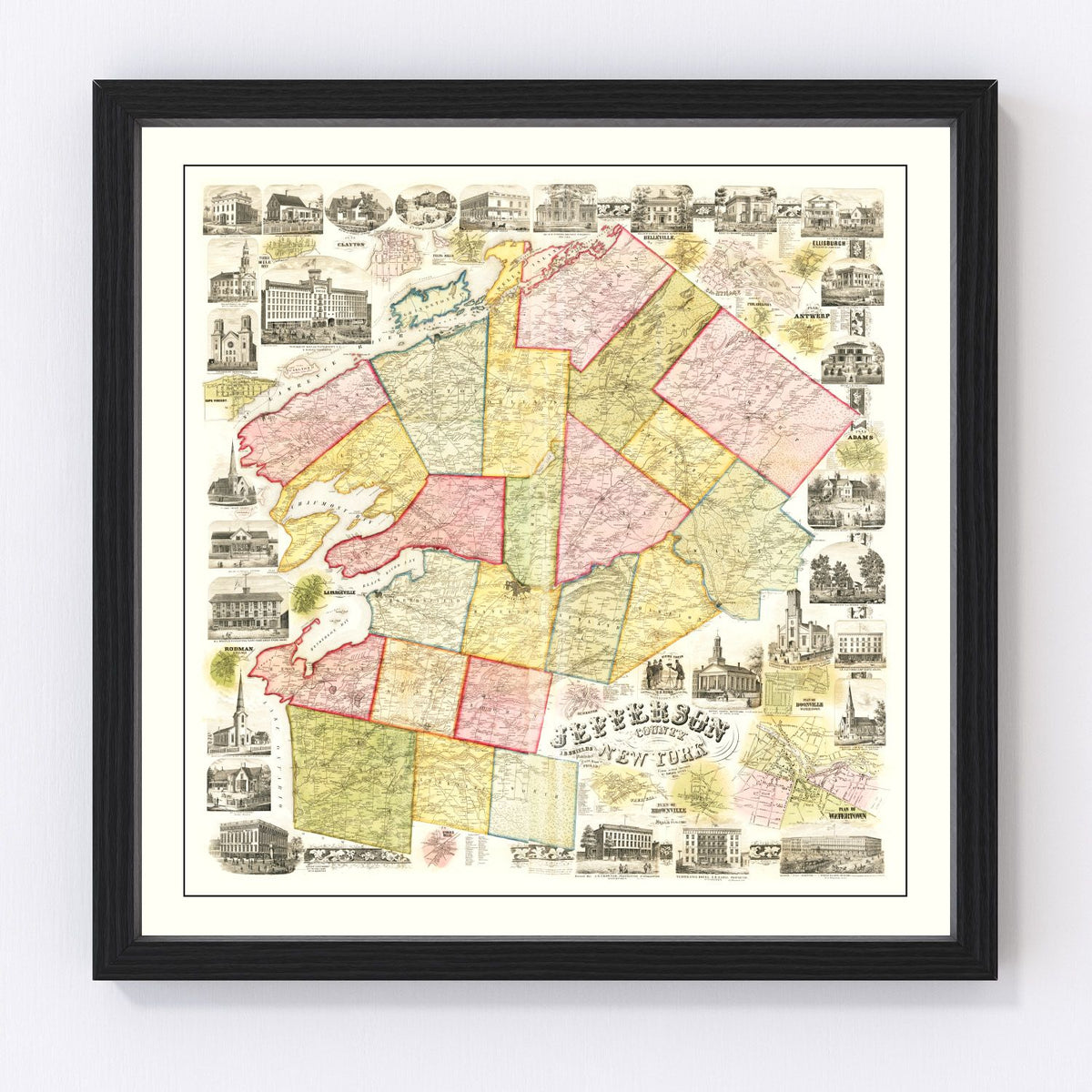 Herkimer County Vintage Map 1859