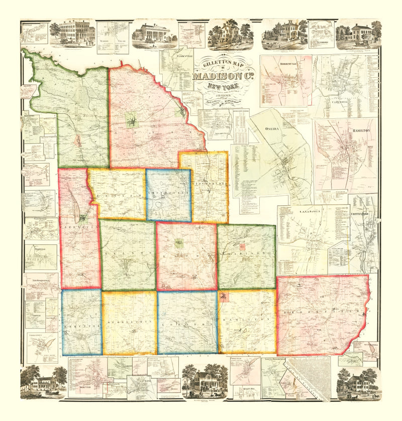 Size comparison using Vintage Map of Madison County, New York 1859