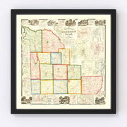 Madison County Vintage Map 1859