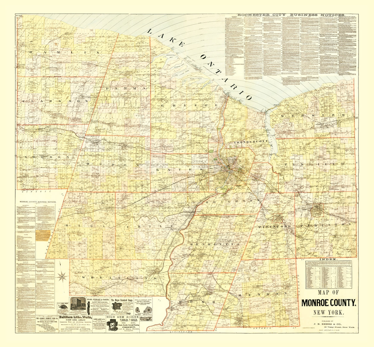Preview of Vintage Map of Monroe County, New York 1887