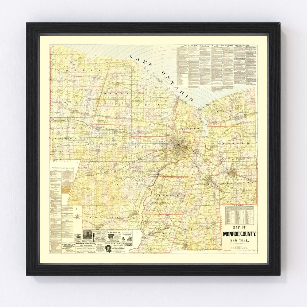 Monroe County Vintage Map 1887