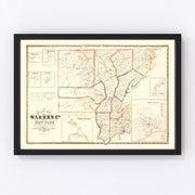 Warren County Vintage Map 1858
