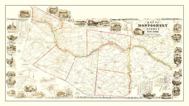 Size comparison using Vintage Map of Montgomery County, New York 1853