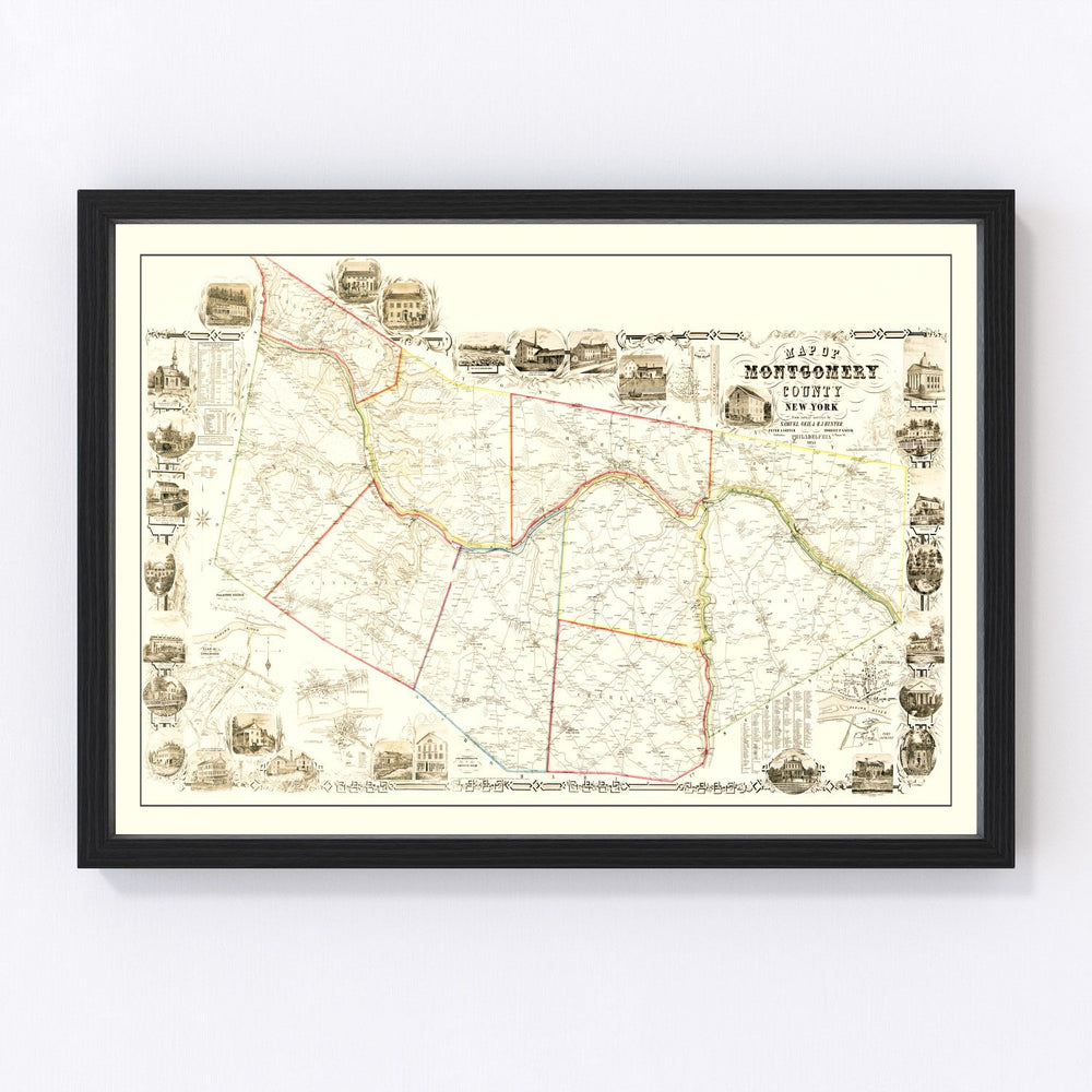 Montgomery County Vintage Map 1853