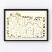 Montgomery County Vintage Map 1853