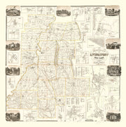 Vintage Map of Livingston County, New York 1858