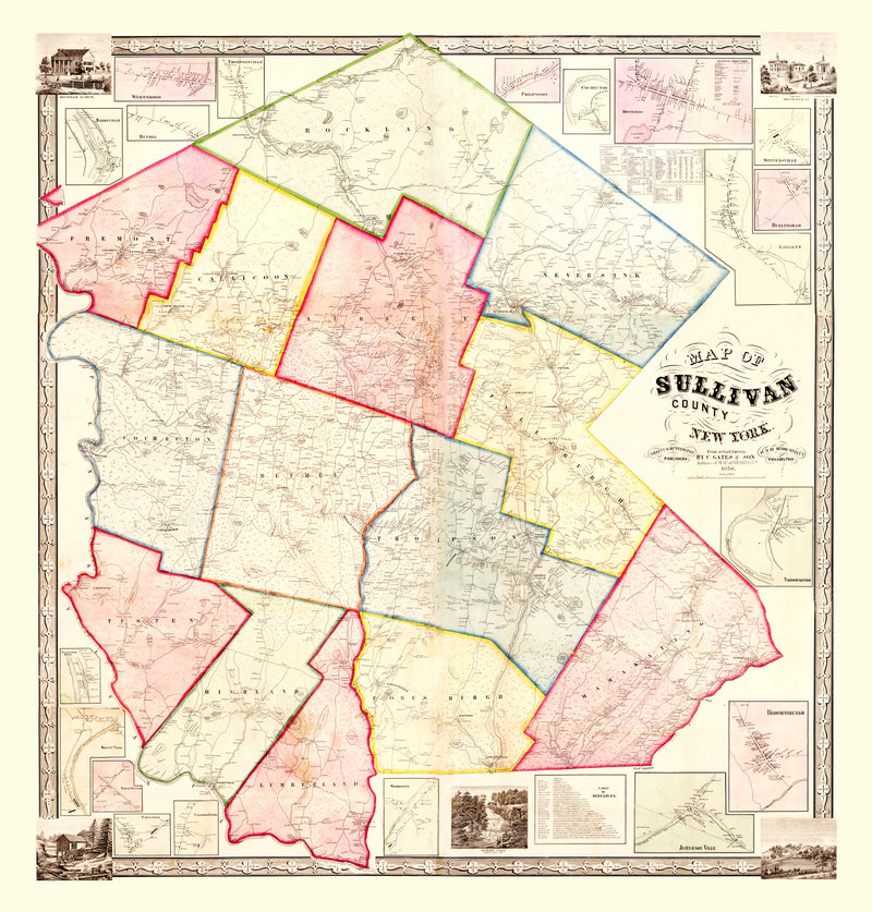 Size comparison using Vintage Map of Sullivan County, New York 1856