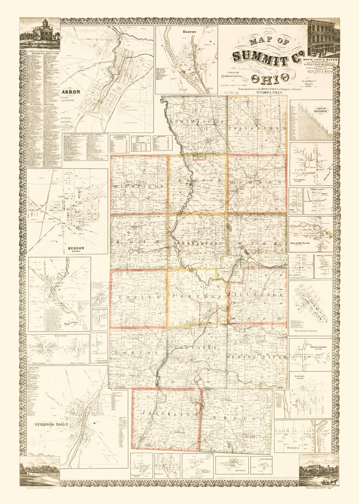 Preview of Vintage Map of Summit County, Ohio 1856