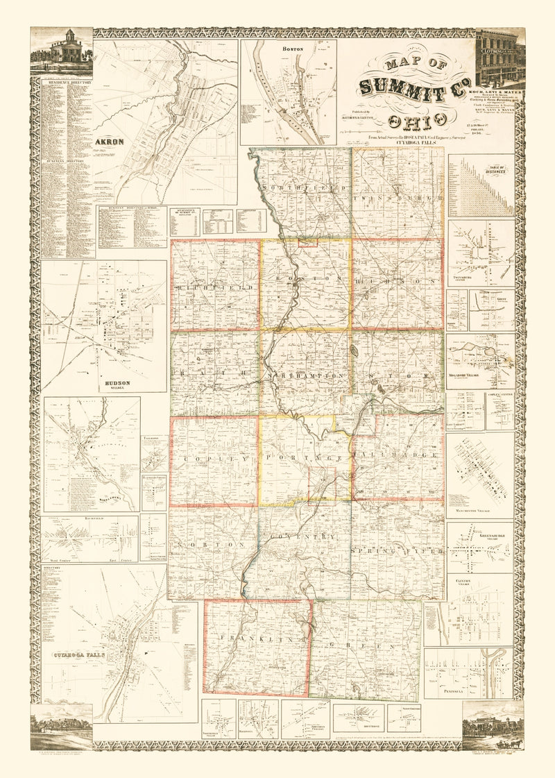 Size comparison using Vintage Map of Summit County, Ohio 1856
