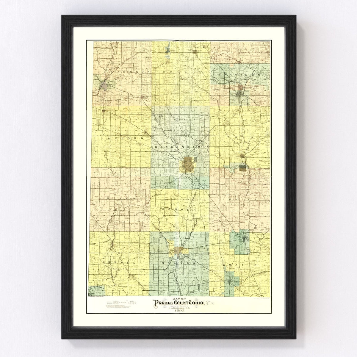 Preble County Vintage Map 1897