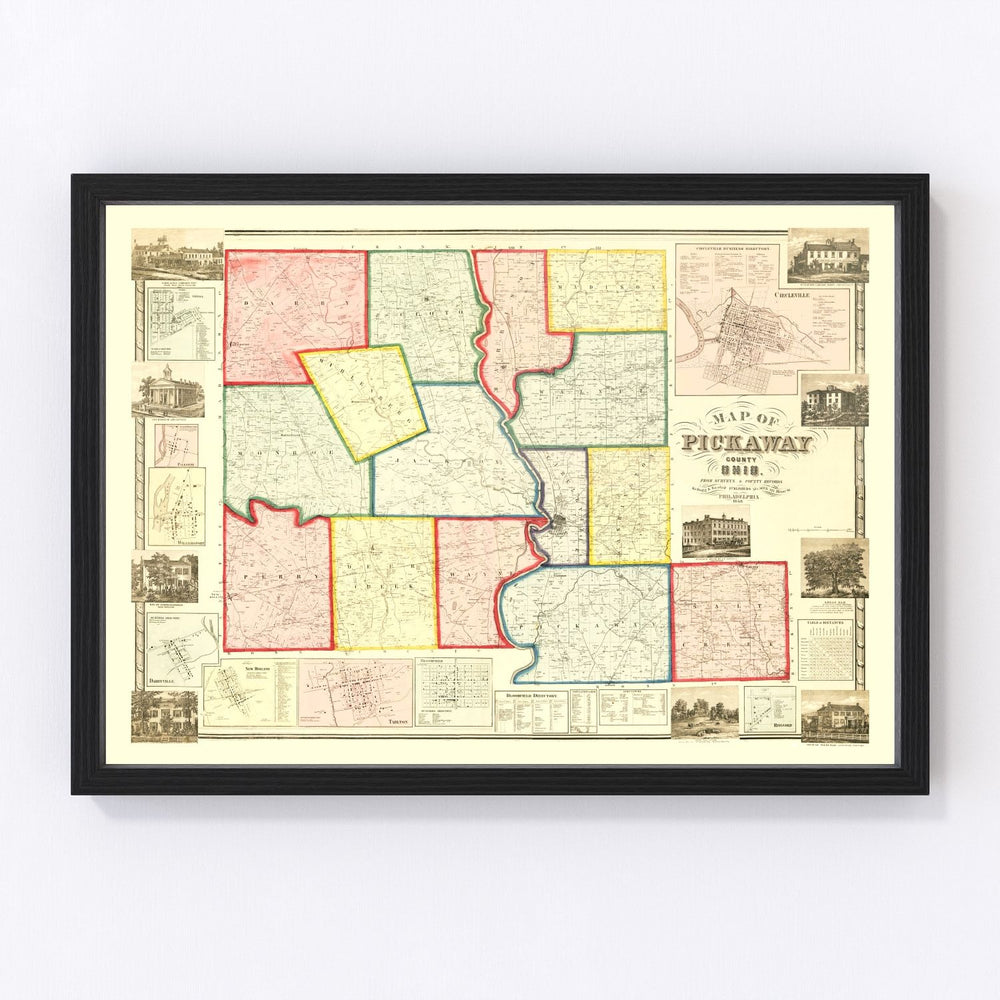 Pickaway County Vintage Map 1858