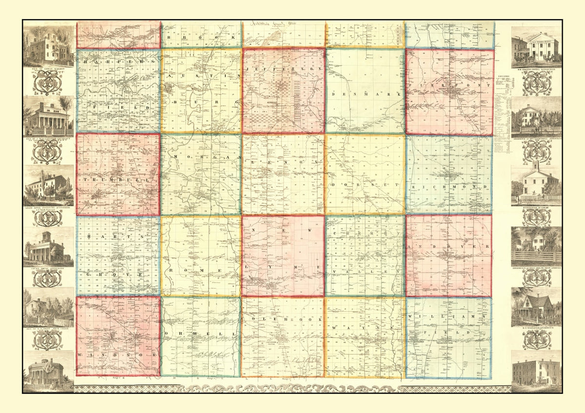 Preview of Vintage Map of Ashtabula County, Ohio 1856
