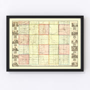 Ashtabula County Vintage Map 1856