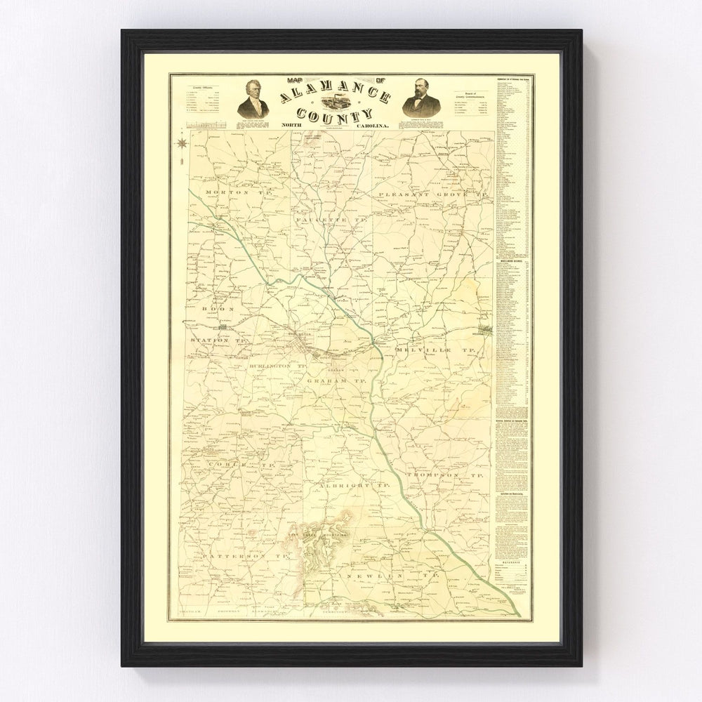 Alamance County Vintage Map 1893